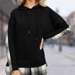 Jaylynn Plaid Drawstring Long Sleeve Slit Hoodie