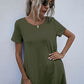 SOChic Round Neck Short Sleeve Mini Dress