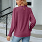 Round Neck Flounce Sleeve Blouse