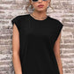 Women's Round Neck Cap Sleeve Top