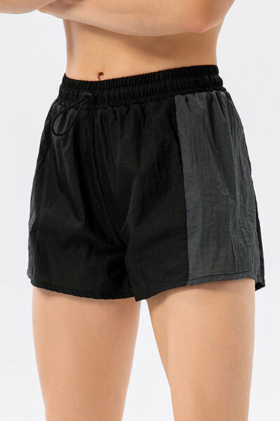 Relaxation Activewear Color Block Drawstring Active Shorts