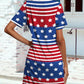 Pocketd US Flag Printed Short Sleeve Dress