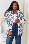 Double Take Leopard Long Sleeve Cardigan *