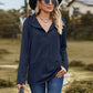 Full Size Cable-Knit Hooded Blouse