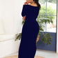 Round Neck Long Sleeve Maxi Wrap Dress