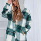 Plaid Hooded Jacket with Pockets