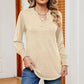 Notched Lantern Sleeve T-Shirt