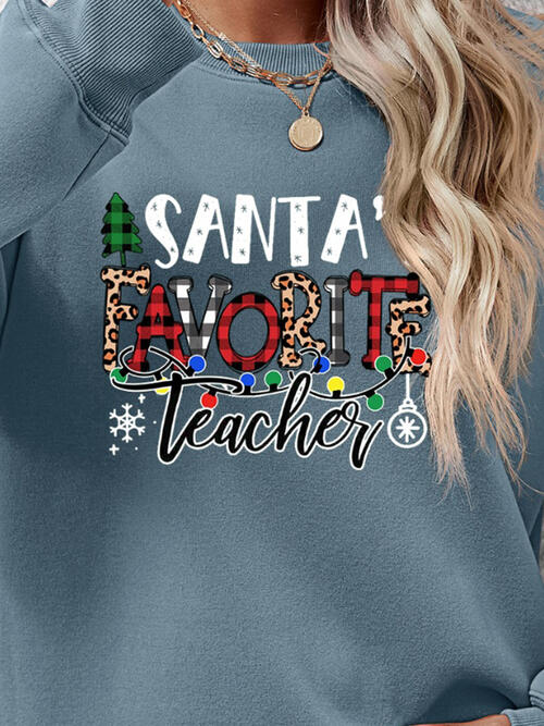 Christmas Themed Letter Graphic Sweatshirt