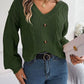 SophisticatedChic Cable-Knit Buttoned V-Neck Sweater