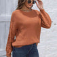 One Size Round Neck Dropped Shoulder Sweater