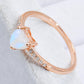Women's Natural Moonstone Heart 18K Rose Gold-Plated Ring