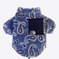 Dusty Blue Dog Outfit Paisley Zip-Up Teddy Pet Jacket SZ S-2XL