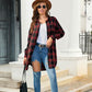 Plaid Button Up Dropped Shoulder Shirt