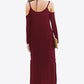 Women's Full Size Valencia Cold-Shoulder Split Dress with Pockets