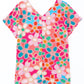 Women's High-Low V-Neck Short Sleeve Blouse