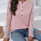 Half Button Raglan Sleeve Blouse