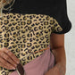 Leopard Round Neck Short Sleeve T-Shirt