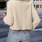 Collared Neck Button-Down Long Sleeve Jacket