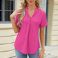 Eyelet Short Sleeve Blouse