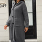 Button Up Long Sleeve Hooded Cardigan with Pockets