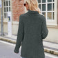 Laken Jay Ribbed Turtleneck Long Sleeve Slit Knit Top