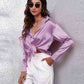 Collared Neck Buttoned Long Sleeve Shirt