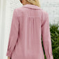 Full Size Swiss Dot Johnny Collar Blouse