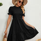 Women's Full Size Smocked Flounce Sleeve Ruffle Hem Dress