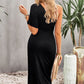 Ruched One-Shoulder Tulip Hem Midi Dress