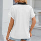 Eyelet Johnny Collar Short Sleeve T-Shirt