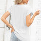 Eyelet Notched Petal Sleeve Blouse