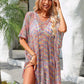 Multicolored Openwork Tassel Slit Cover-Up