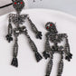 Skeleton Shape Glass Stone Dangle Earrings
