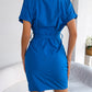 Athena Rea Button Down Ruched Tie Belt Dress