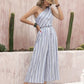Printed Single Shoulder Sleeveless Jumpsuit