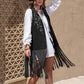 Zoe&Hannah Fringe Hem Open Front Vest