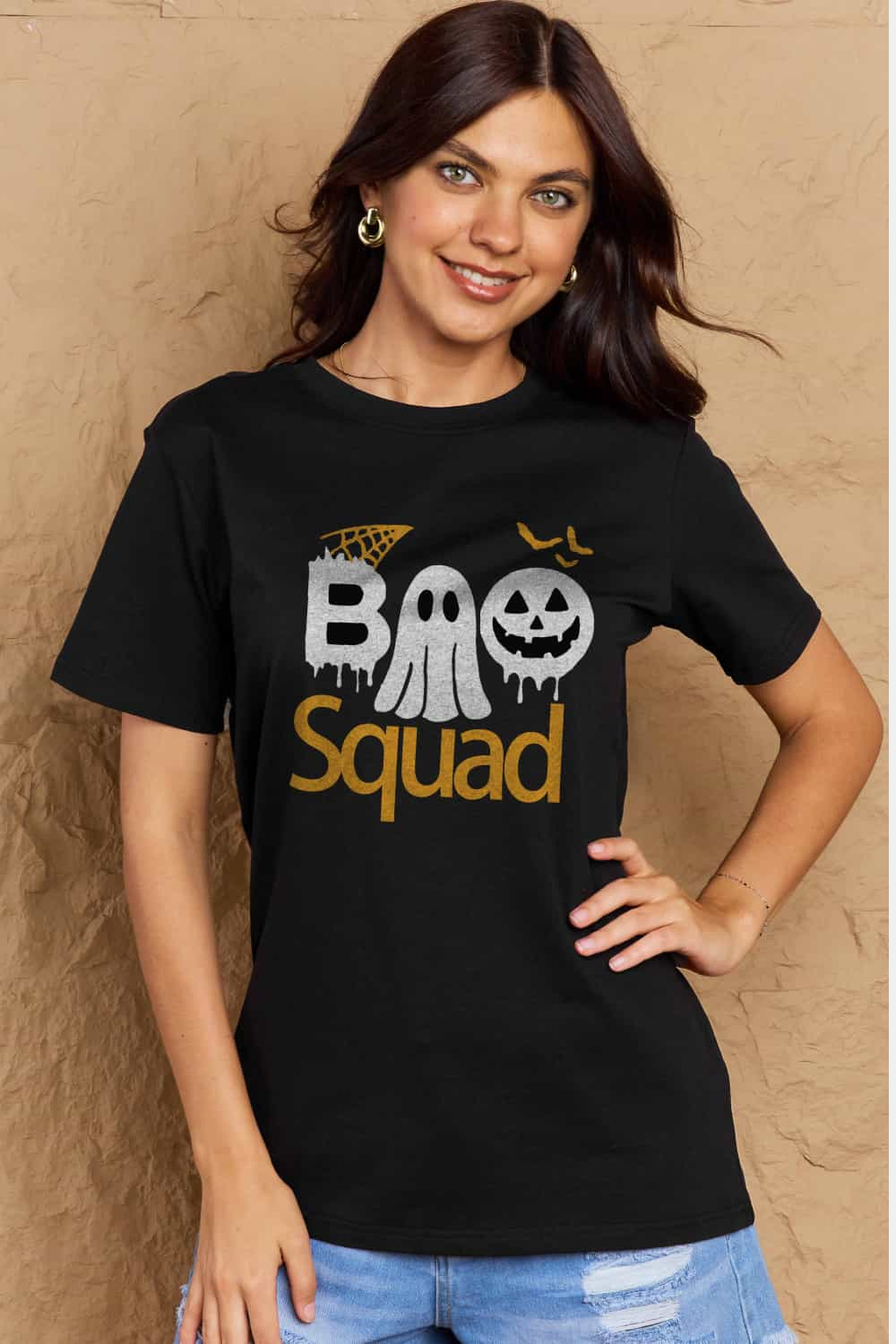 Simply Love Halloween Full Size BOO SQUAD Graphic Cotton T-Shirt