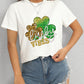 LUCKY VIBES Round Neck Short Sleeve T-Shirt