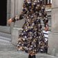 Floral Flounce Sleeve Tiered Dress