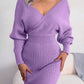 Delilah Rib-Knit Dolman Sleeve Sweater Dress