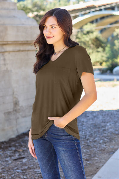 Basic Bae Full Size V-Neck Short Sleeve T-Shirt *