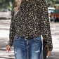 Printed Tie Neck Long Sleeve Top