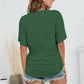 Full Size V-Neck Side Ruched Tee