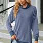 Slit Mock Neck Long Sleeve T-Shirt