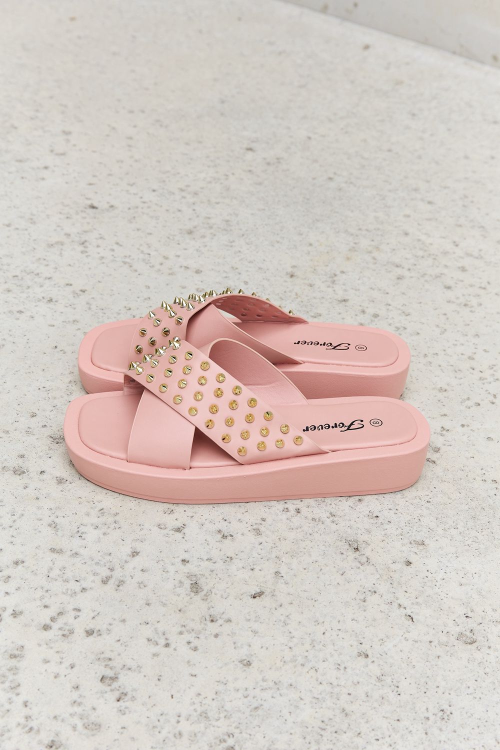 Forever Link Studded Cross Strap Sandals *