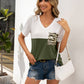 Women's Bryony Color Block V-Neck Short Sleeve Tee