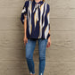 Tie Neck Printed Slit Sleeve Blouse