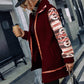 Geometric Zip-Up Collared Sherpa Jacket