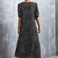 Printed Flounce Sleeve Tiered Dress