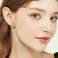 Moissanite 925 Sterling Silver Huggie Earrings | Length 0.65" Carat 0.96 Weight 0.08oz